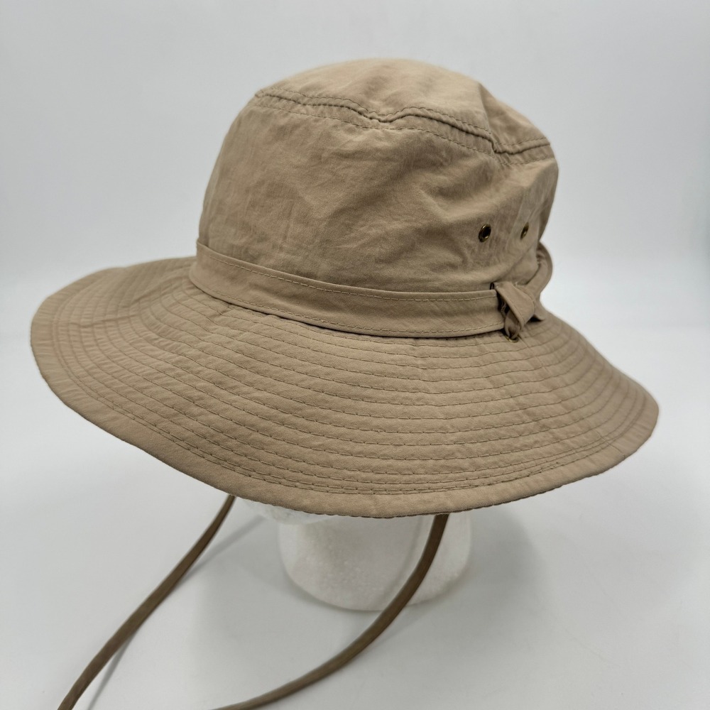 Broner Boonie Sun Hat Unisex Medium Khaki Wide Brim Adjustable Chin‎ Strap USA